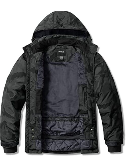 TSLA Men's Winter Ski Jacket, Waterproof Warm Insulated Snow Coats, Cold Weather Windproof Snowboard Jacket with Hood