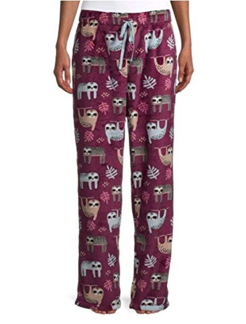 Secret Treasures Sloth Print Wine Fusion Superminky Fleece Sleep Pajama Pants
