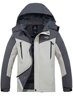 Wantdo Men's Waterproof Snowboarding Jacket Windproof Ski Jackets Winter Snow Coats Warm Fleece Raincoats