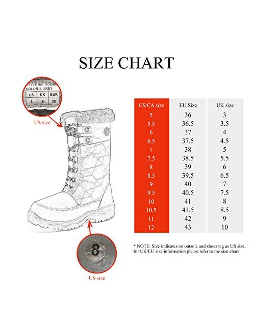 DREAM PAIRS Women's Warm Faux Fur Lined Mid-Calf Winter Snow Boots