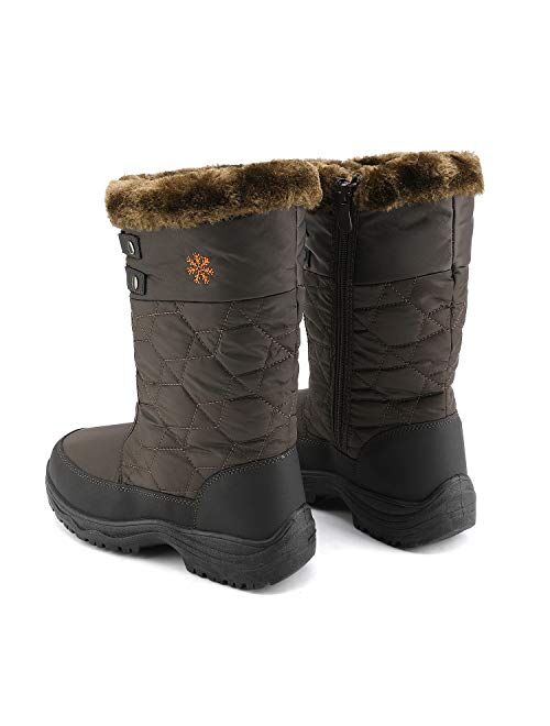 DREAM PAIRS Women's Warm Faux Fur Lined Mid-Calf Winter Snow Boots
