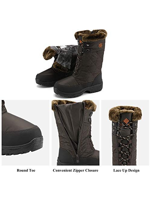 DREAM PAIRS Women's Warm Faux Fur Lined Mid-Calf Winter Snow Boots
