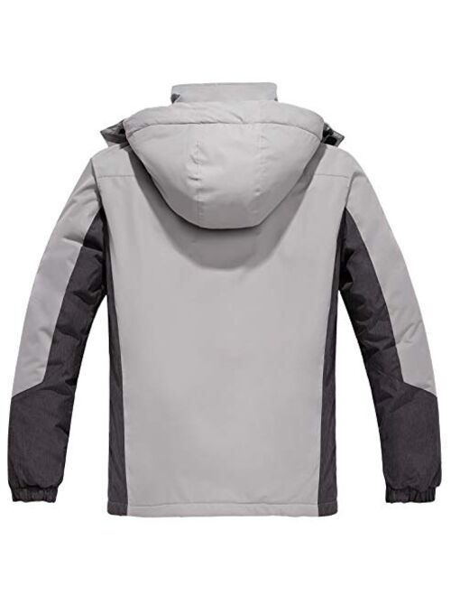 Wantdo Men's Mountain Skiing Jacket Fleece Snowboarding Jackets Waterproof Winter Snow Coat Windproof Raincoat