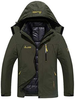 GEMYSE Men's Waterproof 3-in-1 Ski Snow Jacket Puffer Liner Insulated Winter Coat