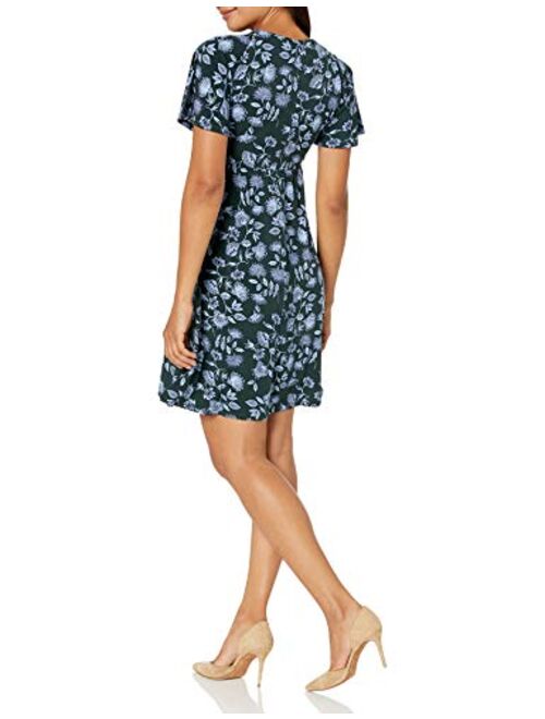 Amazon Brand - Lark & Ro Women's Lightweight Kimono Short Sleeve Smocked Waist Dress with Pockets