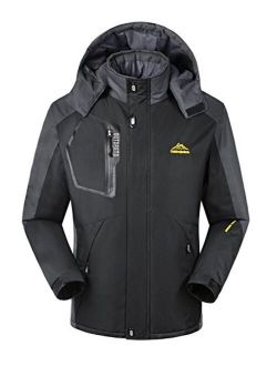 iloveSIA Men's Mountain Ski Jacket with Waterproof Windproof Rainproof Fleece Ski Coat