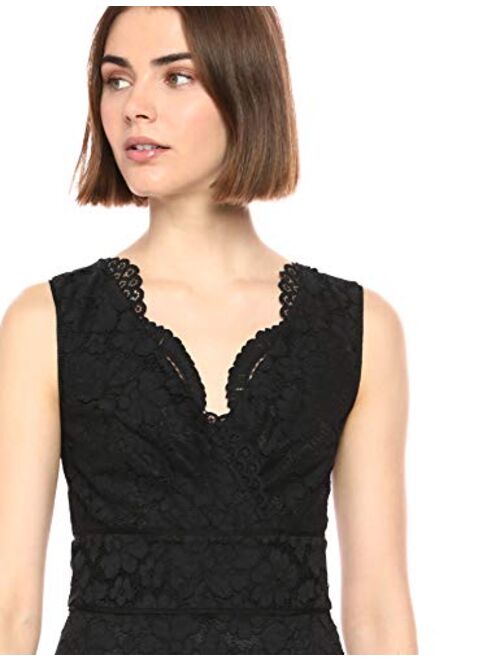 Amazon Brand - Lark & Ro Women's Sleeveless V-Neck Lace Crossover Detail Dress