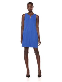 Amazon Brand - Lark & Ro Women's Sleeveless Split Neck Shift Dress