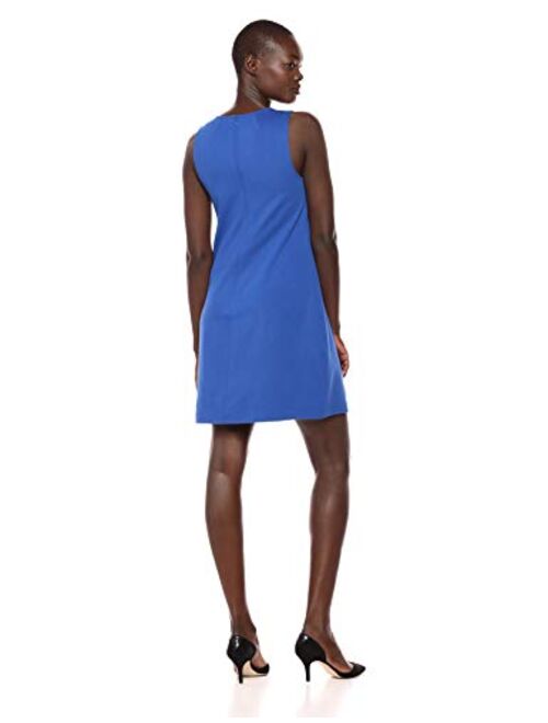 Amazon Brand - Lark & Ro Women's Sleeveless Split Neck Shift Dress