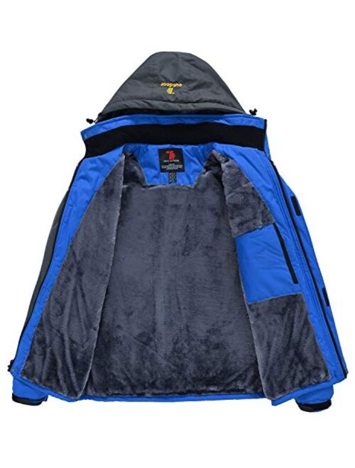 Rdruko Men's Outdoor Ski Snow Jacket Waterproof Fleece Mountain Hooded Rain Coat