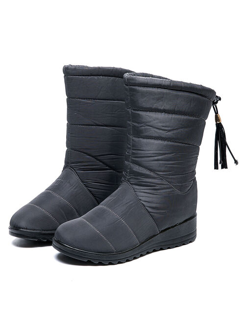 Snow Boots for Girls Womens Waterproof Slip Resistant Winter Snow Cold Weather Boots Warm Ladies Shoes