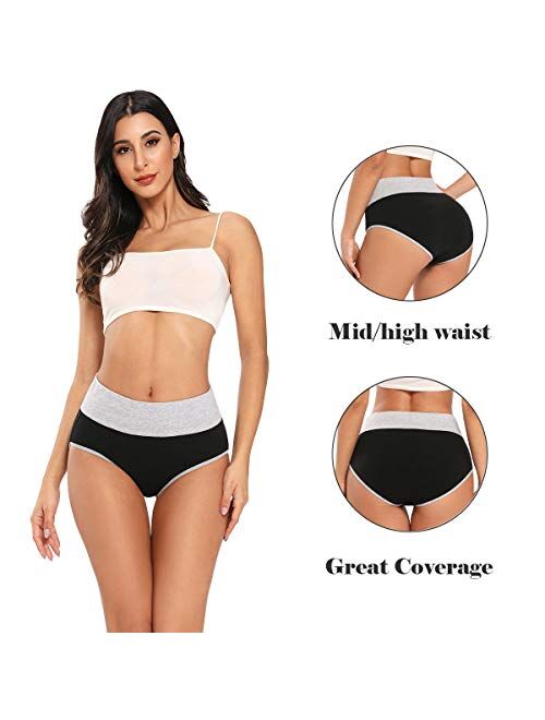 cassney Womens Underwear,High Waisted C Section Cotton Panties,Full Coverage Ladies Panties