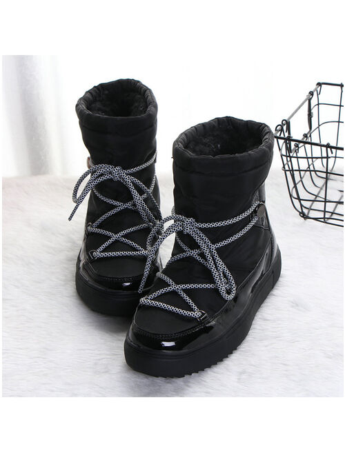 UKAP Mid-Calf Waterproof Snow Boots for Women Winter Warm Faux Fur Lining Snow Shoes