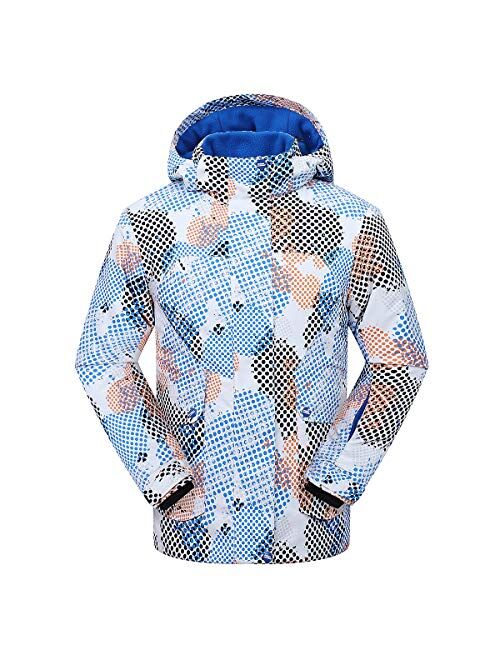 PHIBEE Men's Outdoor Waterproof Windproof Fleece Warm Ski Jacket