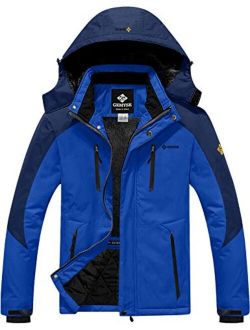 GEMYSE Men's Waterproof Ski Snow Jacket Insulated Winter Windproof Fleece Jacket with Hood