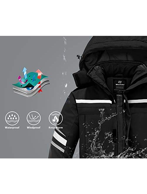 Wantdo Men's Windproof Snowboarding Jacket Mountain Waterproof Ski Jacket Warm Winter Snow Coat