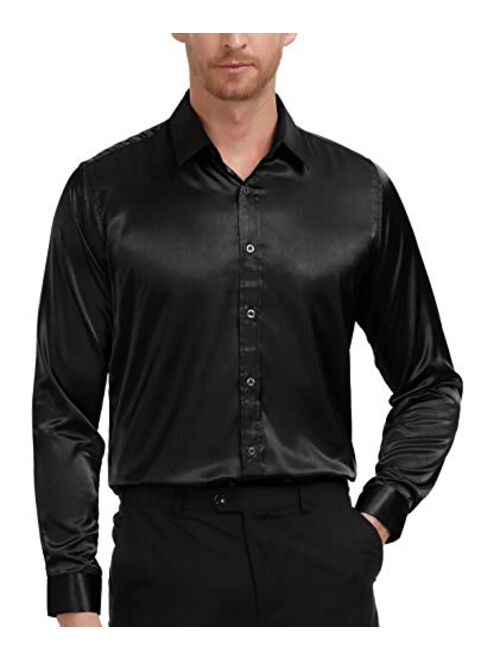 Paul Jones Men's Fashion Slik Like Luxury Party Shirt Basic Designed