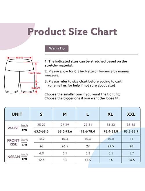 Promover High Waist Yoga Shorts for Women with Pockets Non See-Through Workout Running Pants