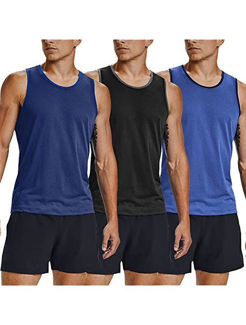 COOFANDY Men's 3 Pack Tank Tops Cotton Performance Sleeveless Casual Classic T Shirts 