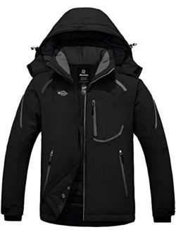 Wantdo Men's Mountain Waterproof Ski Jacket Windproof Rain Jacket Winter Warm Snow Coat