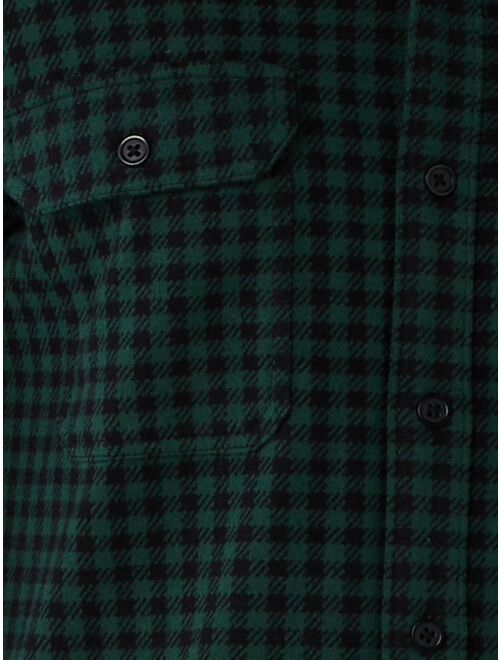 Free Assembly Men's Soft Knit Flannel Shirt with Double Pockets
