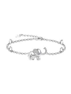 OneSight Elephant Bracelet/Anklets/Necklace/Earring for Women 925 Sterling Silver Elephants Bracelets Jewelry