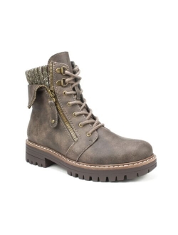 Women's Mandy Lace-Up Lug Sole Booties