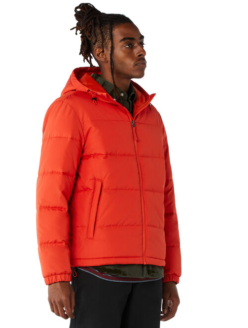 Free Assembly Men's Classic Puffer Jacket with Hood
