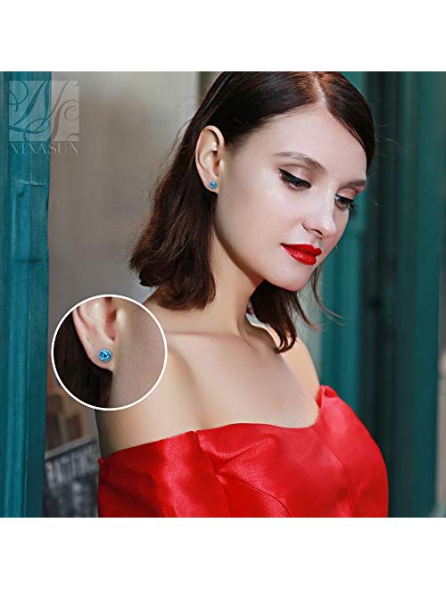 NINASUN Mother's Day Gifts for Mom, Colorful Life, 925 Sterling Silver Stud Earrings Made with Crystals from Austria, Gift with Delicate Jewelry Box, Recommended for Moth