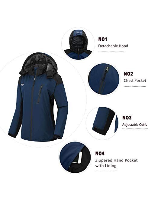 Wantdo Women's Mountain Ski Jacket Waterproof Winter Snow Coat Outdoor Snowboarding Jackets