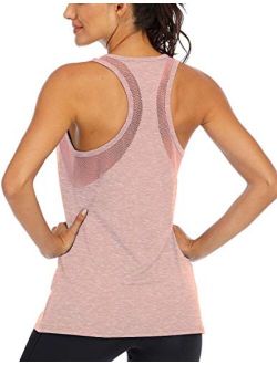 ICTIVE Womens Sleeveless Workout Tank Tops for Women Breathable Mesh Backless Tank Running Tops