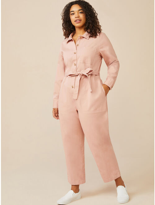 Free Assembly Women's Classic Coveralls with Long Sleeves