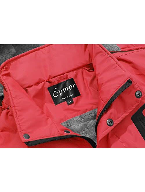 Spmor Women's Waterproof Ski Jacket Mountain Rain Winter Coat Windproof Skin Hooded Jacket 