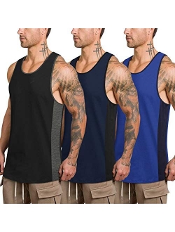 Mens Workout Tank Tops 3 Pack Quick Dry Gym Muscle Tee Fitness Bodybuilding Training Sports Sleeveless T Shirt