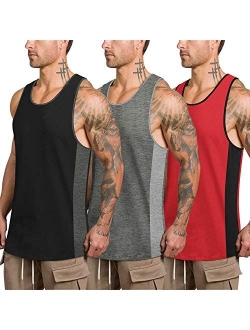 Mens Workout Tank Tops 3 Pack Quick Dry Gym Muscle Tee Fitness Bodybuilding Training Sports Sleeveless T Shirt