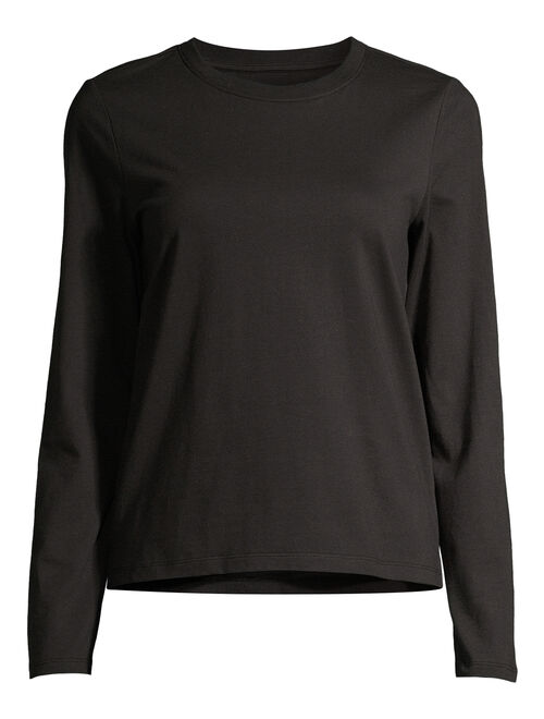 Free Assembly Women’s Crewneck T-Shirt with Long Sleeves