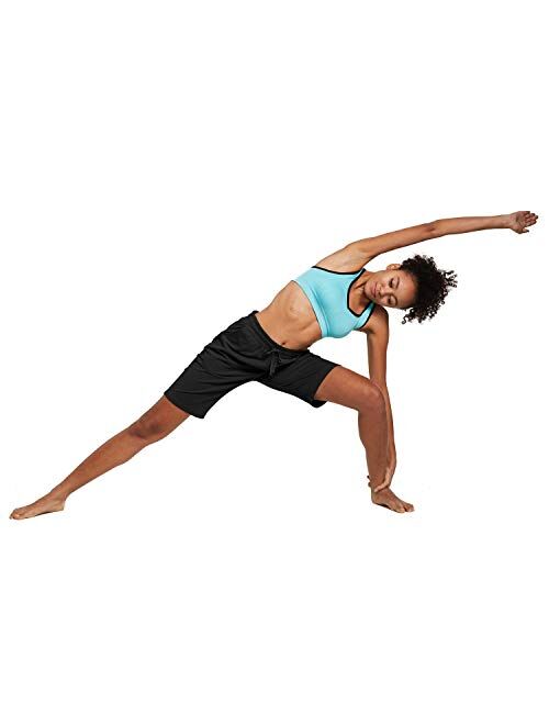 BALEAF Athletic Workout Cotton Lounge Shorts for Women Long Bermuda Running Sweat Gym Stretchy Pajama with Pockets