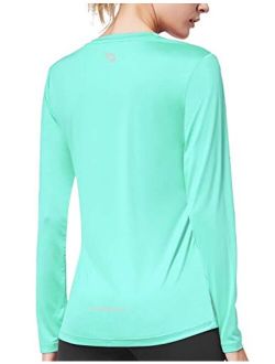 Women's Long Sleeve UV Shirts Quick Dry Running Workout Shirts