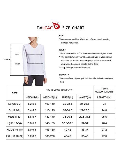 BALEAF Women's Long Sleeve UV Shirts Quick Dry Running Workout Shirts