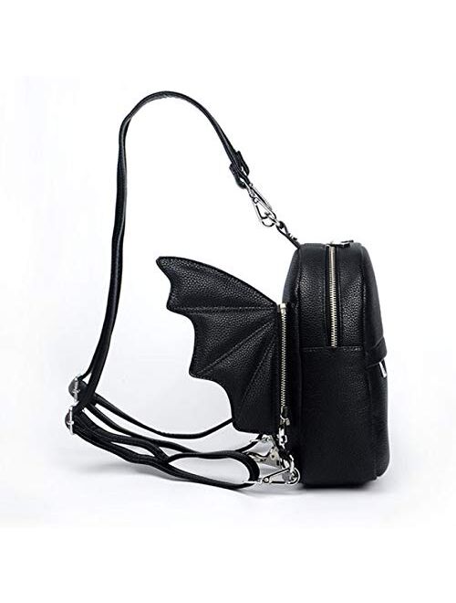 Prime Original Women Fashion Mini Backpack Purse | Detachable Bat Angel Wing Shoulder Bag