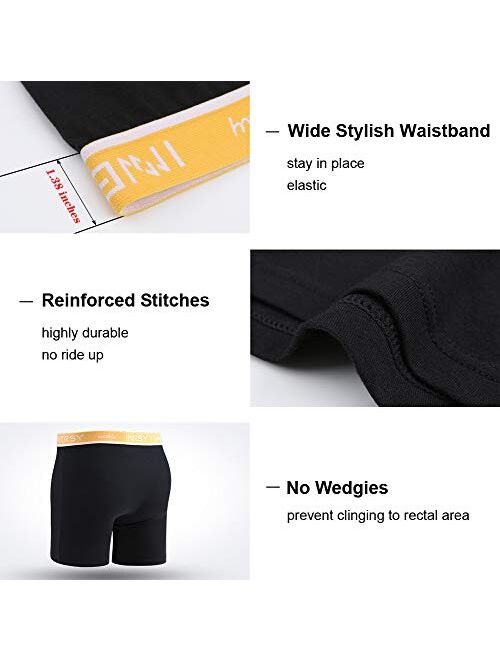 INNERSY Men's Cotton Boxer Briefs Underwear Regular Long with Pouch 7 Pack