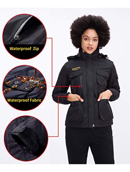 Women's Mountain Waterproof Ski Jacket Windproof Rain Snowboarding Jackets Winter Fleece Warm Snow Hooded Coat