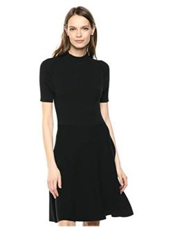 Amazon Brand - Lark & Ro Women's Matisse Half Sleeve Funnel Neck Cut Out Dress