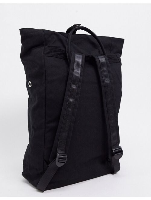 ASOS DESIGN canvas backpack with laptop compartment in black