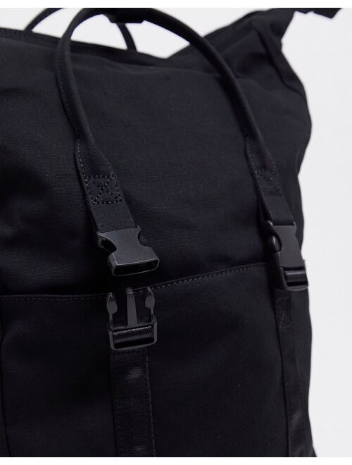 ASOS DESIGN canvas backpack with laptop compartment in black
