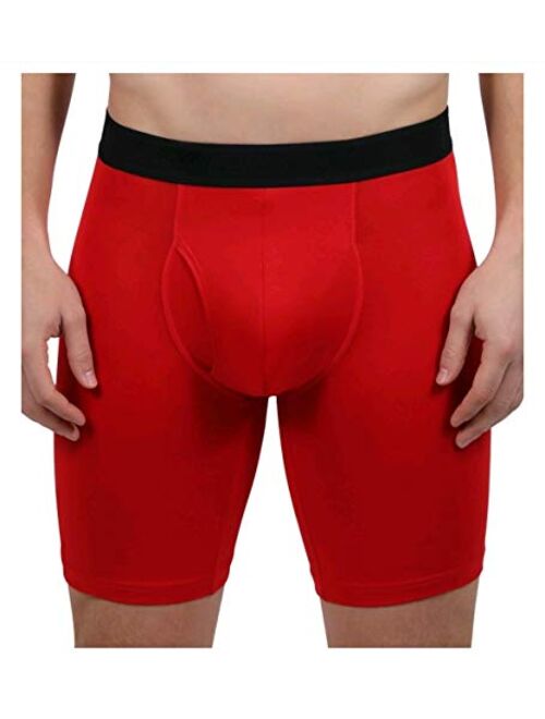 Athletic Works Charcoal/Red/Red Heather 3 Pack Performance Mesh Boxer Briefs