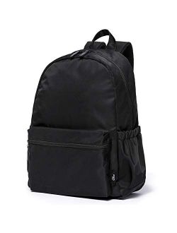 Backpack Purse for Women Nylon Fashion Large Lightweight Travel Waterproof Ladies Shoulder Bag Fits 14 Inch Black