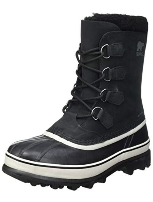 SOREL - Men's Caribou Waterproof Snow Boot for Winter, Black, Dark Stone
