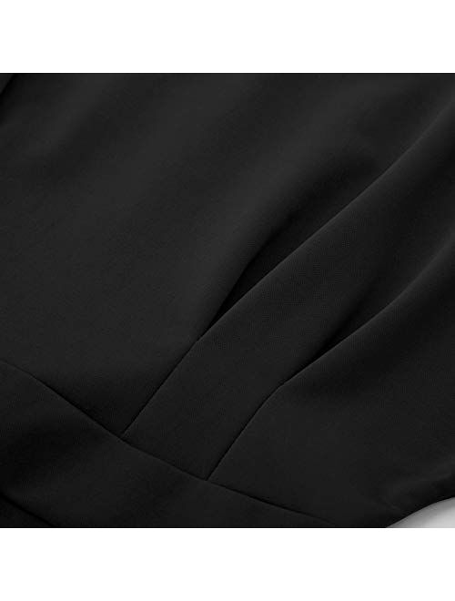 JASAMBAC Women's Bodycon Pencil Dress Office Wear to Work Dresses with Pocket Belt