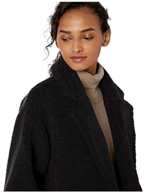 Amazon Brand - Daily Ritual Women's Teddy Bear Fleece Oversized-Fit Lapel Coat